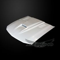 Ford Mustang 2005-2009 Type-SMS Style Functional Heat Extraction Ram Air Hood - Front 1/4 View