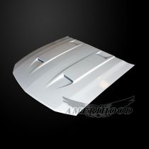 Ford Mustang 2005-2009 Type-3 Style Functional Heat Extractioni Ram Air Hood - Front 1/4 View