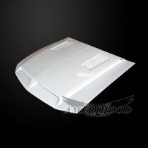 Ford Mustang 2005-2009 Type-E Style Functional Heat Extraction Ram Air Hood - Front 1/4 View