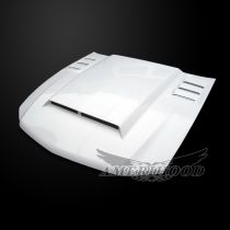 Ford Mustang 2010-2012 Type-ROU Style Functional Heat Extraction Ram Air Hood - Front View