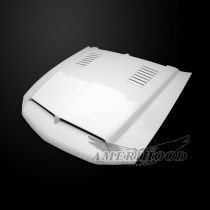 Ford Mustang 2010-2012 Type-E Style Functional Heat Extraction Ram Air Hood - Front 1/4 View